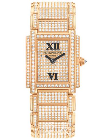 百達翡麗女表Twenty4系列玫瑰金/金色表盤(pán)4908_50R-012