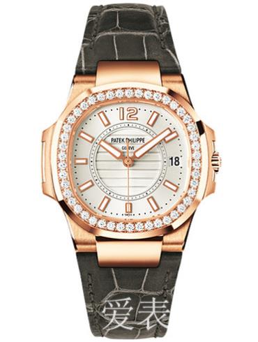 百達翡麗女表Nautilus系列玫瑰金/白色表盤(pán)7010R-001