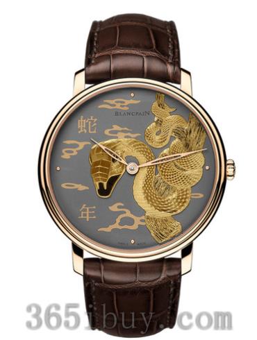 寶珀男表Villeret系列鱷魚(yú)皮/圖案表盤(pán)6615B-3612-55B_