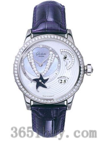 格拉蘇蒂原創(chuàng  )女表Star collection系列鱷魚(yú)皮/白色表盤(pán)90-02-61-61-04