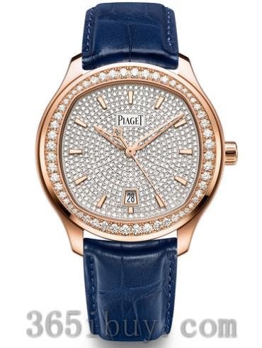伯爵男表Piaget Polo系列鱷魚(yú)皮/滿(mǎn)鉆表盤(pán)G0A44011