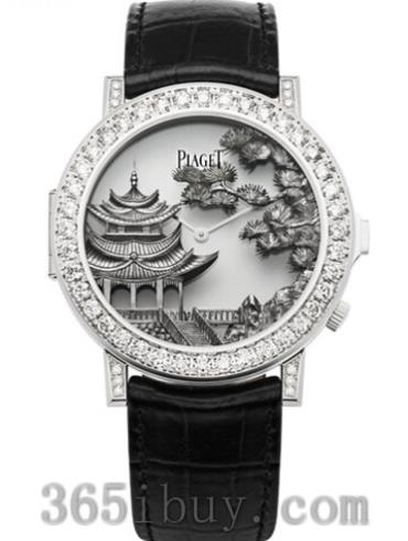 伯爵男表Altiplano系列鱷魚(yú)皮/白金手工雕刻表盤(pán)G0A38570