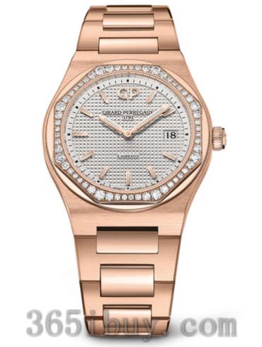 芝柏女表Laureato桂冠系列玫瑰金/銀色表盤(pán)80189D52A132-52A