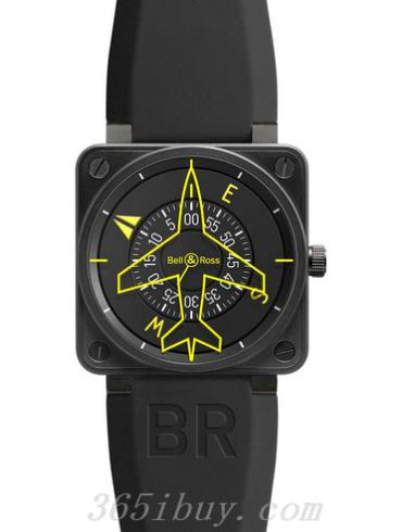 柏萊士男表AVIATION系列橡膠及超強韌的合成帆布/黑色表盤(pán)BR_01-92_HEADING_INDICATOR