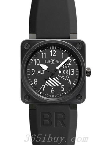 柏萊士男表AVIATION系列橡膠及超強韌的合成帆布/黑色表盤(pán)BR_01_ALTIMETER