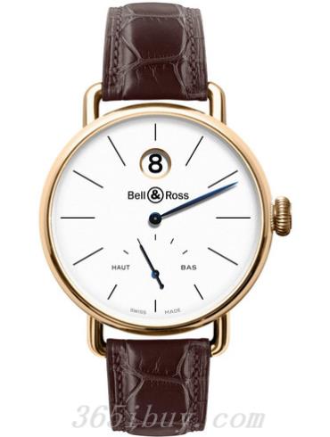 柏萊士男表VINTAGE系列鱷魚(yú)皮/珍珠白色表盤(pán)WW1_HEURE_SAUTANTE_ROSE_GOLD