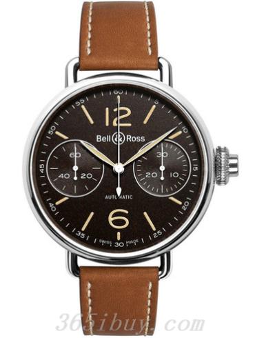 柏萊士男表VINTAGE系列小牛皮/黑色表盤(pán)WW1_CHRONOGRAPHE_MONOPOUSSOIR_HERITAGE