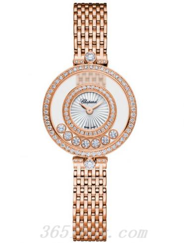 蕭邦女表Happy Diamonds系列玫瑰金/白色表盤(pán)209408-5001