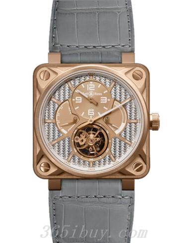 柏萊士男表AVIATION系列鱷魚(yú)皮/灰色表盤(pán)BR_01_TOURBILLON_PINK_GOLD_gray