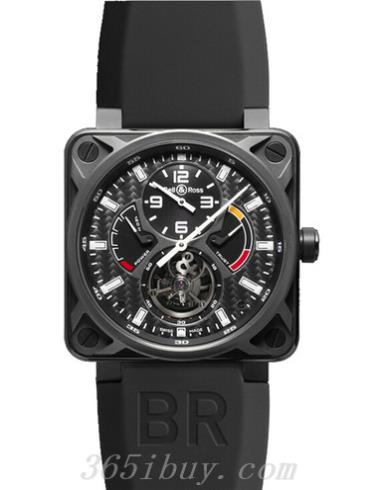 柏萊士男表AVIATION系列鱷魚(yú)皮/橡膠/黑色表盤(pán)BR_01_TOURBILLON