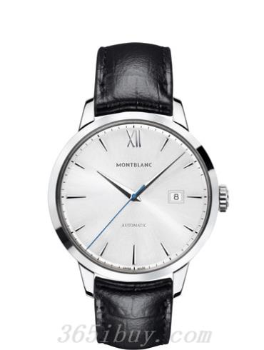 萬(wàn)寶龍男表傳承Chronométrie系列鱷魚(yú)皮表帶/銀白色表盤(pán)111622