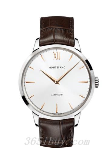 萬(wàn)寶龍男表傳承Chronométrie系列鱷魚(yú)皮表帶/銀白色表盤(pán)110695