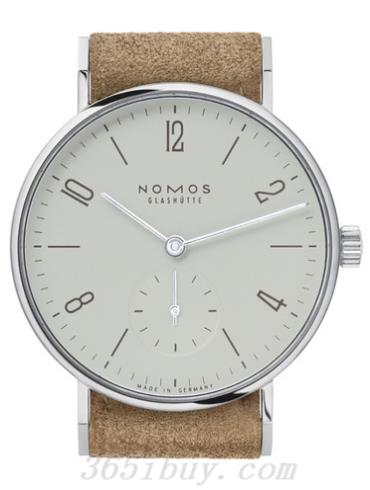 NOMOS男表Tangente系列米色絨面麂皮/白色表盤(pán)125