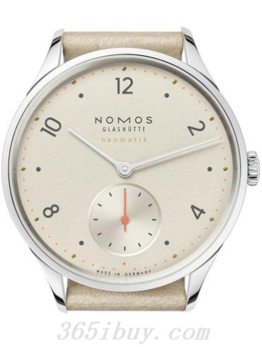 NOMOS男表MINIMATIK系列牛皮，天然紋理，包邊處理/米色表盤(pán)1204