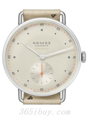 NOMOS男表Metro系列牛皮，天然紋理，包邊處理/米色表盤(pán)1107