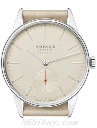 NOMOS男表Orion系列牛皮，天然紋理，包邊處理/米色表盤(pán)393