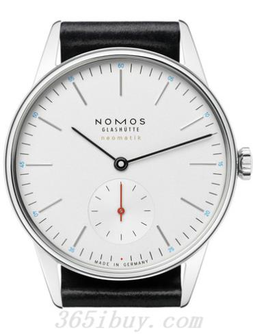 NOMOS男表Orion系列黑色霍爾文高級科爾多瓦馬皮，包邊處理/白色表盤(pán)392