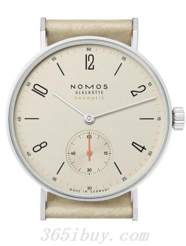 NOMOS男表Tangente系列牛皮，天然紋理，包邊處理/米色表盤(pán)176