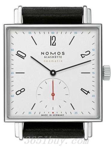 NOMOS男表Tetra系列黑色霍爾文高級科爾多瓦馬皮，包邊處理/白色表盤(pán)421