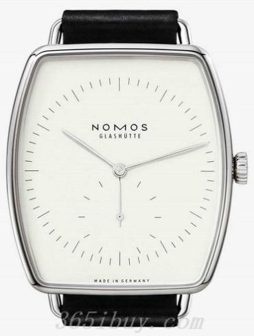 NOMOS男表LUX系列黑色霍爾文高級科爾多瓦馬皮，包邊處理，帶襯墊/白色表盤(pán)921