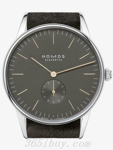 NOMOS男表Orion系列炭黑色絨面麂皮/黑色表盤(pán)385