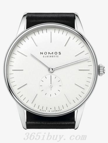 NOMOS男表Orion系列黑色霍爾文高級科爾多瓦馬皮/白色表盤(pán)386
