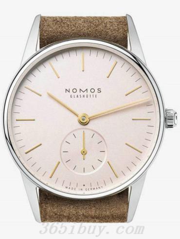 NOMOS男表Orion系列米色絨面麂皮/白色表盤(pán)325
