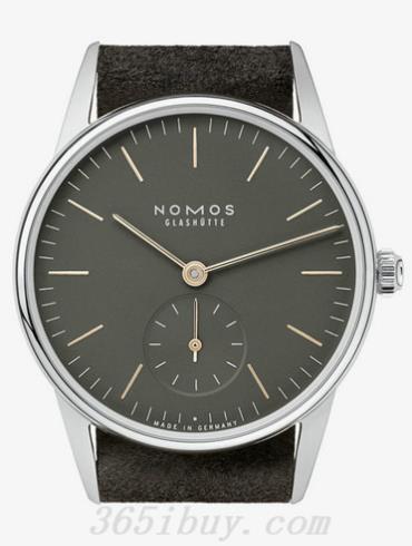 NOMOS男表Orion系列炭黑色絨面麂皮/黑色表盤(pán)326