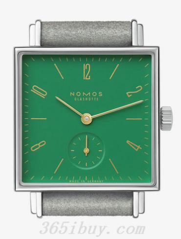 NOMOS女表Tetra系列灰色絨面麂皮/綠色表盤(pán)489