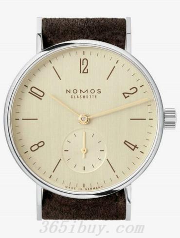 NOMOS男表Tangente系列棕色絨面麂皮/米色表盤(pán)126