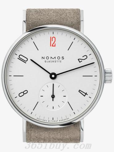 NOMOS男表Tangente系列米色絨面麂皮/白色表盤(pán)123.S4