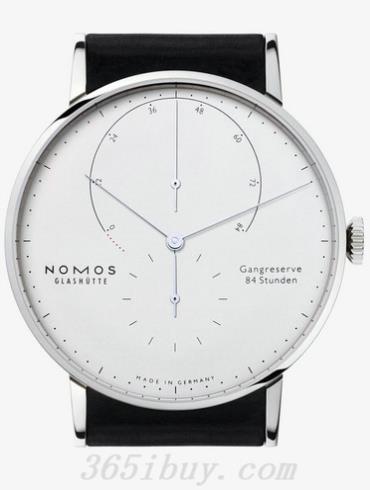 NOMOS男表LAMBDA系列黑色霍爾文高級科爾多瓦馬皮，包邊處理，帶襯墊/白色表盤(pán)931