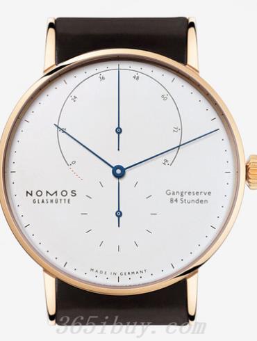 NOMOS男表LAMBDA系列棕色霍爾文高級科爾多瓦馬皮，包邊處理，帶襯墊/白色表盤(pán)932