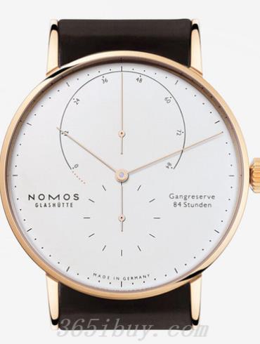 NOMOS男表LAMBDA系列棕色霍爾文高級科爾多瓦馬皮，包邊處理，帶襯墊/白色表盤(pán)930