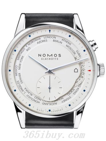 NOMOS男表zurich系列黑色霍爾文高級科爾多瓦馬皮/白色表盤(pán)805