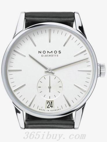 NOMOS男表zurich系列黑色霍爾文高級科爾多瓦馬皮/白色表盤(pán)802