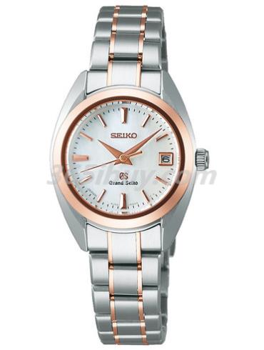 精工女表Grand Seiko系列鈦合金/玫瑰金/銀色表盤(pán)STGF110