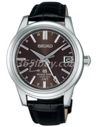 精工男表Grand Seiko系列鱷魚(yú)皮/棕色表盤(pán)SBGE027