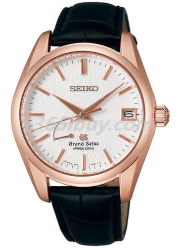 精工男表Grand Seiko系列鱷魚(yú)皮/白色表盤(pán)SBGA092