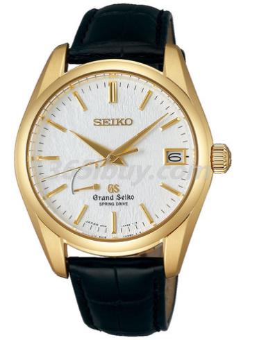 精工男表Grand Seiko系列鱷魚(yú)皮/白色表盤(pán)SBGA090