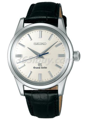 精工男表Grand Seiko系列鱷魚(yú)皮/米黃色表盤(pán)SBGW037