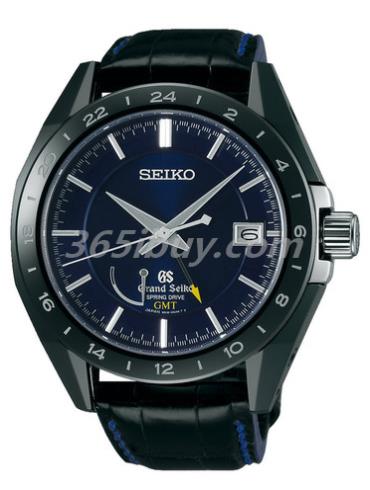 精工男表Grand Seiko系列鱷魚(yú)皮/藍色表盤(pán)SBGE039