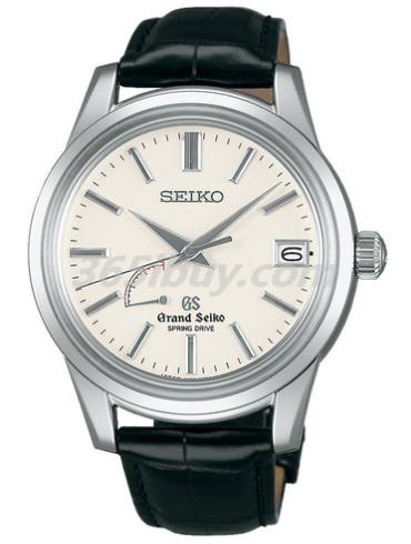 精工男表Grand Seiko系列鱷魚(yú)皮/米黃色表盤(pán)SBGA093