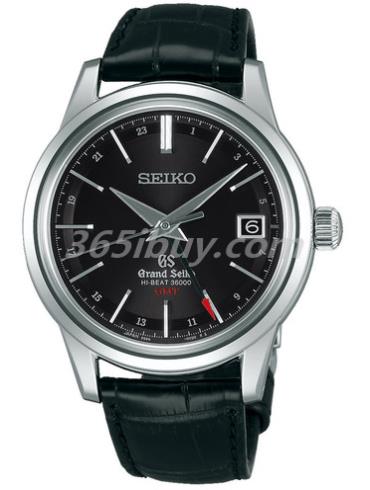 精工男表Grand Seiko系列鱷魚(yú)皮/黑色表盤(pán)SBGJ019