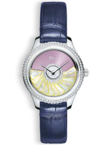 迪奧女表DIOR VIII GRAND BAL系列鱷魚(yú)皮/粉紅色表盤(pán)CD153B10A001_0000