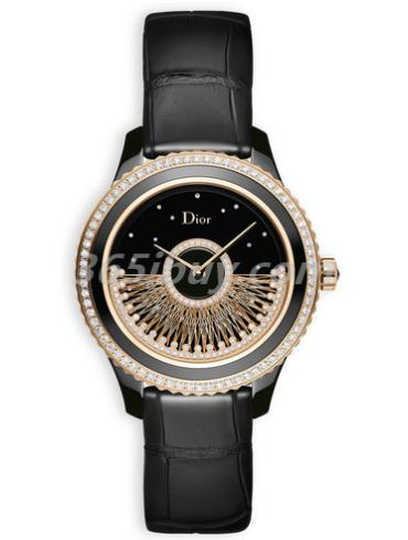 迪奧女表DIOR VIII GRAND BAL系列鱷魚(yú)皮/黑色/橙色表盤(pán)CD124BH6A001_0000