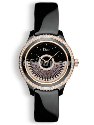 迪奧女表DIOR VIII GRAND BAL系列漆面小牛皮/黑色表盤(pán)CD124BH4A001_0000