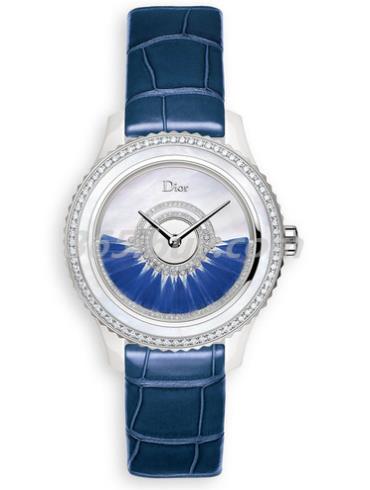 迪奧女表DIOR VIII GRAND BAL系列鱷魚(yú)皮/白色/藍色表盤(pán)CD124BE4A001_0000