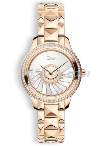 迪奧女表DIOR VIII GRAND BAL系列玫瑰金/白色表盤(pán)CD153B70M001_0000