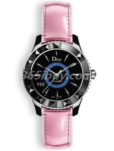 迪奧女表DIOR VIII系列小牛皮/黑色表盤(pán)CD1245EGA001_0000